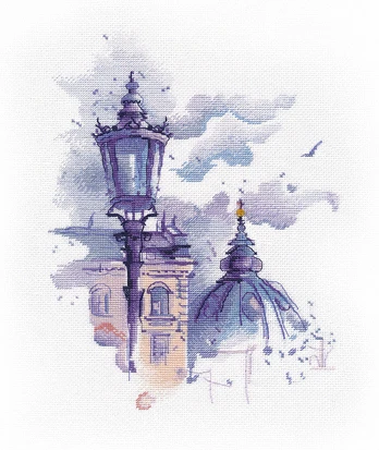 Cross stitch kit "Architecture and lantern" S1526