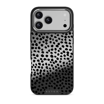 Almond Latte - Cute iPhone 17 Pro Max Case, Elite Mirror Dark (MagSafe) / Silver