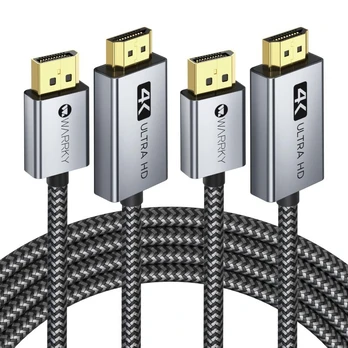 4K DisplayPort į HDMI kabelis 1,8 m 2 vnt.