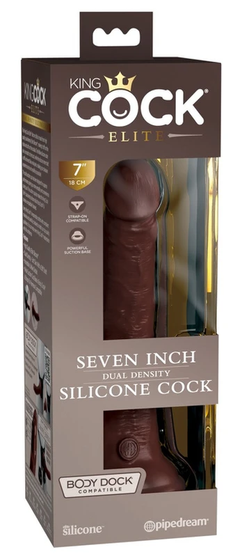 King Cock Nr.7 Vibrating Dual Density Brown