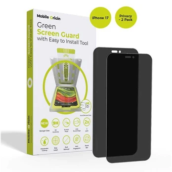 Mobile Origin Screen Guard Privacy with easy applicator, 2 pack - iPhone 17