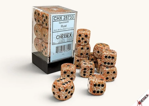 Chessex Speckled Rust 16mm d6 Dice Block (12 dice)
