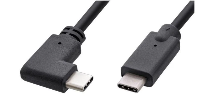 MicroConnect USB-C cable 1m, 3.2 Gen2, one end Angled , 60W, 10Gbps