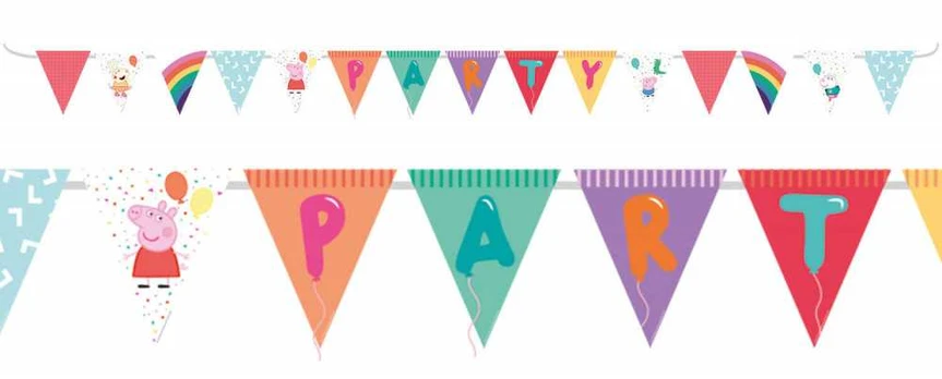 Peppa Pig konfeti vėliavėlės girlianda 3,3 m