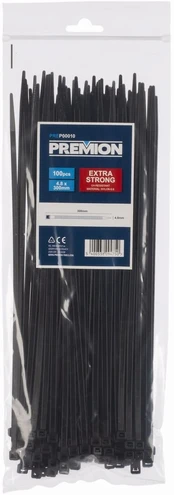 Premion PREP00010 - Juodas Cable Ties, 4.8 x 300 mm, 100 pcs.
