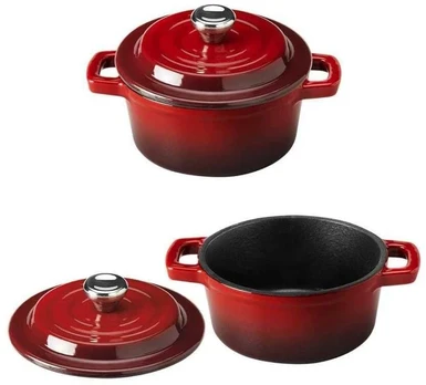 Gusskönig Eingebrannter 6× 300ml Mini Dutch Oven Set
