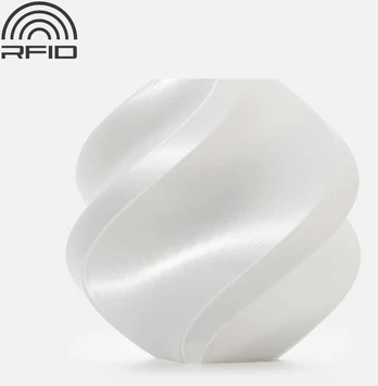3D Plastikas - Filamentas PLA Silk+ Refill/Papildymas baltos spalvos | 1.75 mm, 1kg | Bambu Lab