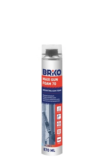 Vasarinės sandarinimo putos Briko Maxi Gun Foam, 870 ml