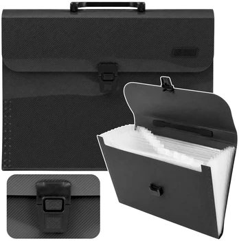 Lean Folder Folder Document Organizer Holder 13 Compartments Juodas A4
