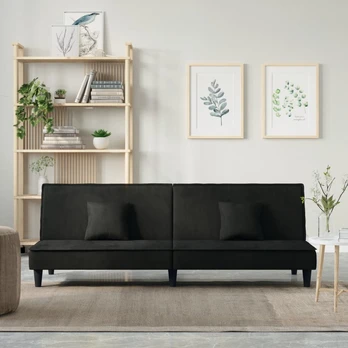 Sofa-lova, juodos spalvos, aksomas