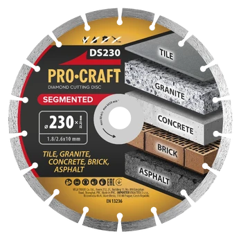 Deimantinis pjovimo diskas „ProCraft DS230”