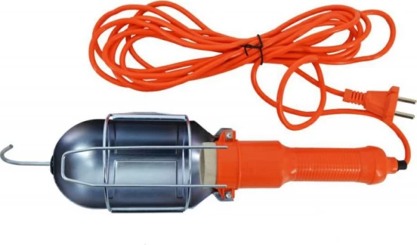 „Awtools Orange Workshop Lamp 220 V“ 5 m guma (AW17710)