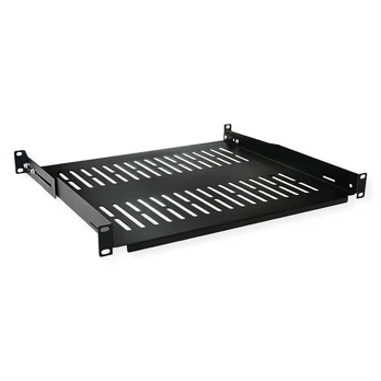 Value 19"-Fixed Shelf, 485 x 400mm, 1UH, max. 25kg, juodas