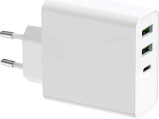 Įkroviklis Platinet QuickCharge Type-C+USB 2.4A (65W) baltas kaina