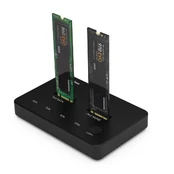 Docking Station 2x M.2 NVME+SATA SSD iki 10Gbps kaina