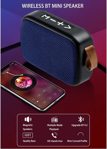 Kompiuterio kolonėlės Nešiojamas Bluetooth garsiakalbis su Fm radiju - raudonas