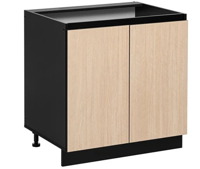 Virtuvinė spintelė Roma Dół 80/81 2D Jodełka/Czarny*FSC