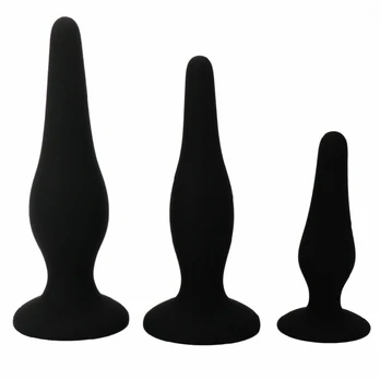 Pretty Love Silicone Initiation Kit - 3-Piece Anal Plug Set, Black