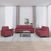 Sofa Sofos komplektas su pagalvėlėmis, 3 dalių, vyno, audinys kaina
