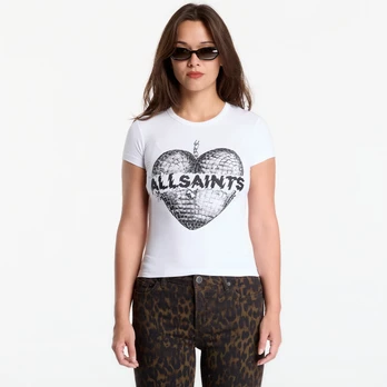 AllSaints Reflect Stevie Tee Optic White - Dydis M (W024JF OPTIC WHITE Marškinėliai)