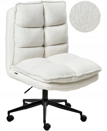 Beliani Biuro kėdė ADDISON Boucle Baltas