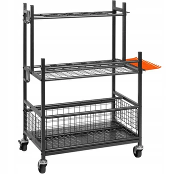Stabilus sodo įrankių stovas, metalinis mobilus sodo organizatorius