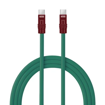 USB-C kabelis - Newell USB-C 100W 2m silikoninis žalias-bordo