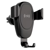 Setty IUS-01 Car Holder With 10W Wireless Charging + Micro USB Cable Black kaina