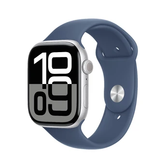 Išmanusis laikrodis Apple Watch 10 GPS 46mm Silver Aluminium Case with Denim Sport Band - S/M