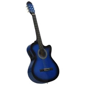 Klasikinė gitara su ekvalaizeriu, mėlynos spalvos, 6 stygos kaina