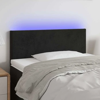 Galvūgalis su LED, juodos spalvos, 100x5x78/88cm, aksomas