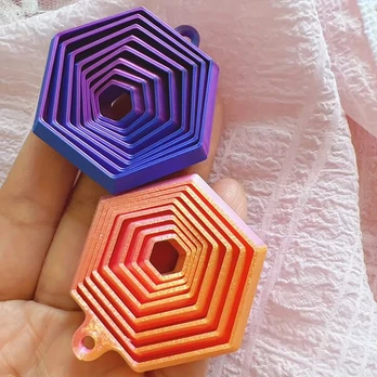 3D karoliukai, pink mixed orange