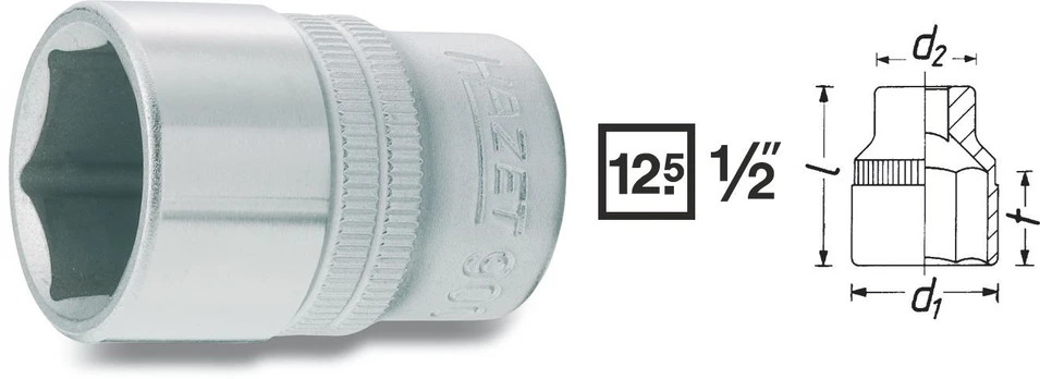 Galvutė šešiakampė 1/2" 27 mm
