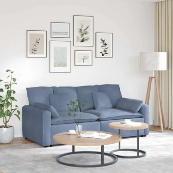 Modulinė sofa su pagalvėlėmis, mėlyna