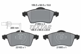 Stabdžių trinkelių rinkinys, diskinis stabdys TEXTAR 2188501 kaina