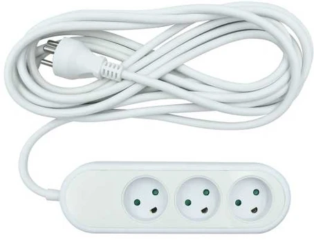 Nordic Quality 3-way socket grounded (D), 5m