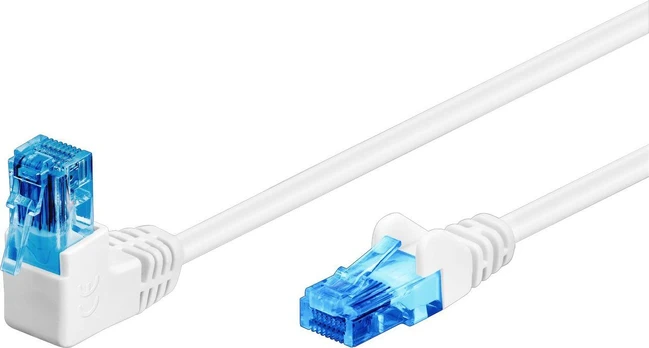 Goobay GOOBAY Patchcord U / UTP Kat. 6A Stulpai / Kampas 90 Baltas 2m