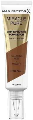 Makiažo pagrindas Max Factor Miracle Pure Foundation SPF30, 100 Cocoa, 30 ml