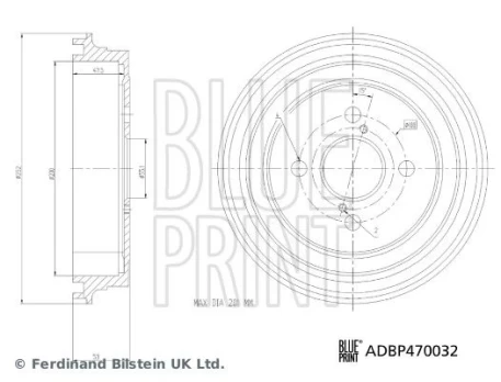 Stabdžių būgnas BLUE PRINT ADBP470032