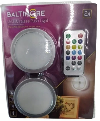 Įvairių spalvų LED lempa x 2 baltimorės + sidabrinis PILOTAS