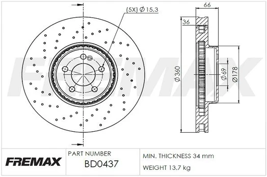 Stabdžių diskas FREMAX BD-0437