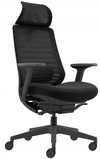 Ergonomiška biuro kėdė Kivi, juoda, sukama, sinchroninė