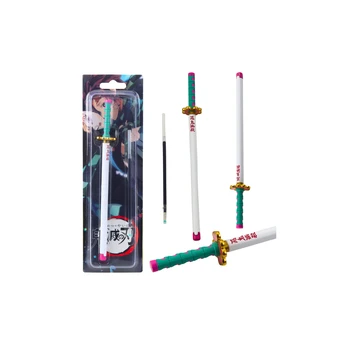Lean Katana Sword Anime Ballpoint Pen Metal Juodas Ink Replaceable Refill Turquoise