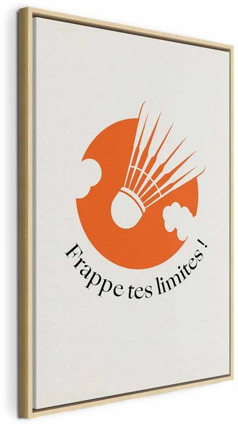 Artgeist Paveikslas - Badminton Shuttlecock on an Oranžinis Circle Background