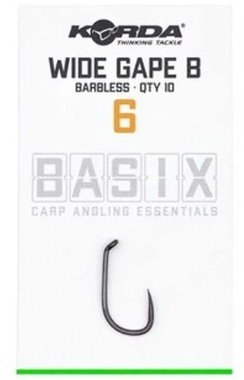 Kabliukai Korda Basix Wide Gape Barbless