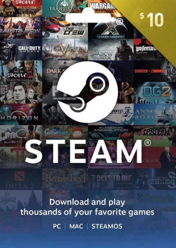 Steam Wallet Gift Card 10 USD
