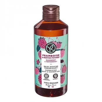 YVES ROCHER RASPBERRY & PEPPERMINT ENERGIZING vonios ir dušo želė, 400 ml