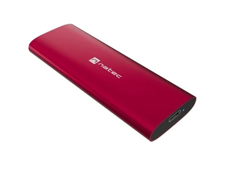 NATEC RHINO M.2 NVME LITE EXTERNAL SSD ENCLOSURE USB-C 3.2 GEN 2 RUBY Raudonas