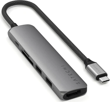 Satechi 6-in-1 USB-C Slim Multiport Adapteris - Kosminė pilka