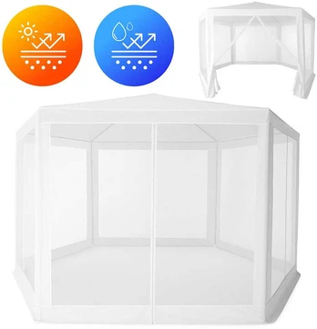 MultiGarden Baltas sodo paviljonas su tinkleliu